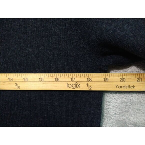 Soft Surroundings Sweater Womens Medium Charcoal Gray Wool Pullover 1/4 Zip - Picture 4 of 7